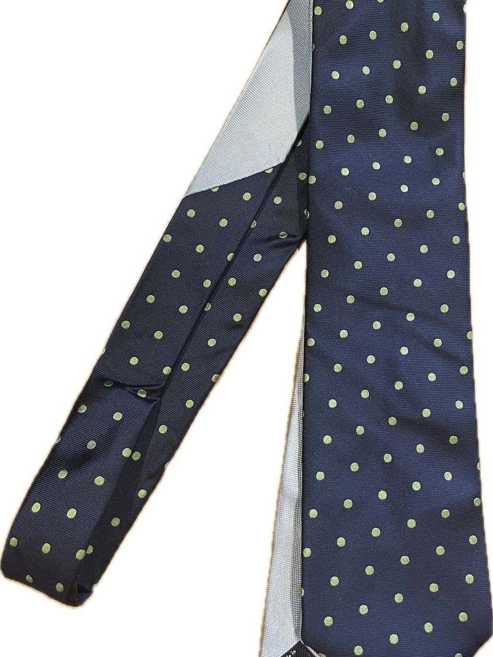 croft & barrow Navy Tie with Green Polka Dots